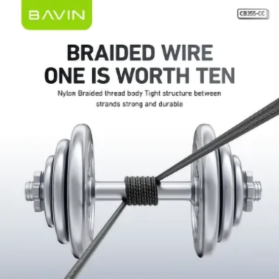 تصویر  کابل Type-C به Type-C باوین Bavin CB355 طول 1 متر توان 60 وات