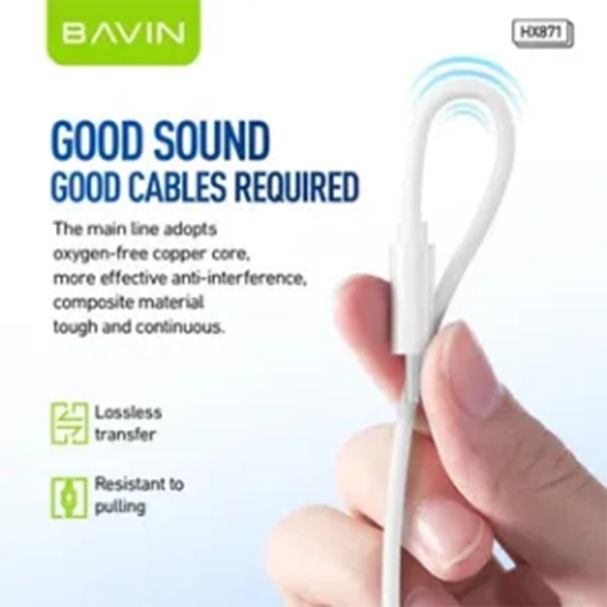 تصویر  هندزفری تایپ سی سیمی باوین Bavin HX878