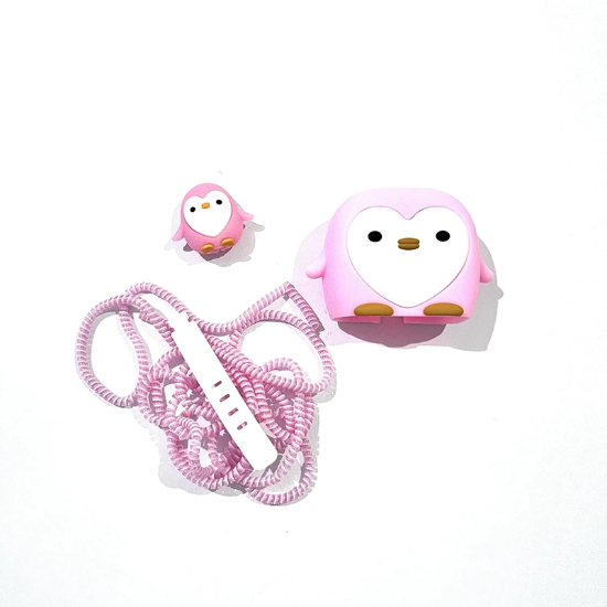 تصویر  محافظ شارژ و کابل 25 وات سلیکونی طرح پنگوین برای گوشی سامسونگ