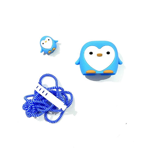 تصویر  محافظ شارژ و کابل 25 وات سلیکونی طرح پنگوین برای گوشی سامسونگ