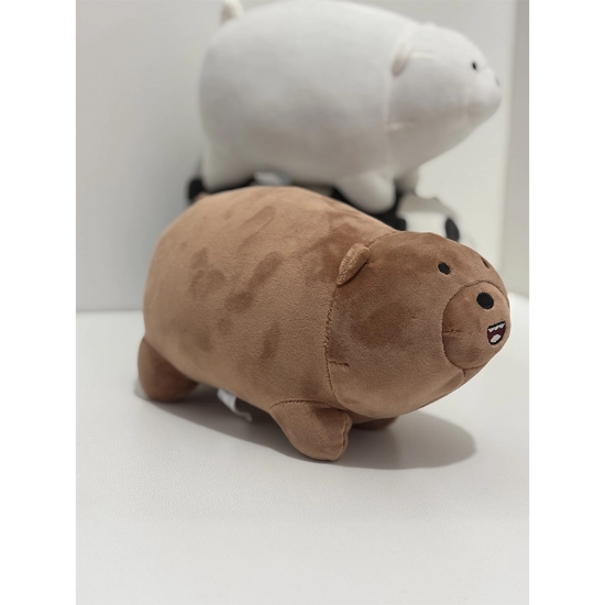 تصویر  بسته ۳ عددی عروسک خرس کله‌فندقی نانو پولیشی ۲۵ سانتی‌متری