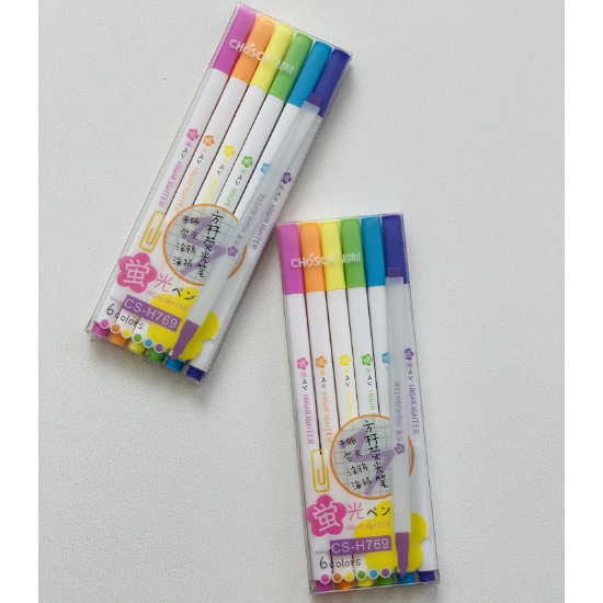 تصویر  هایلایتر 6 عددی پاستلی برند CHOSCH