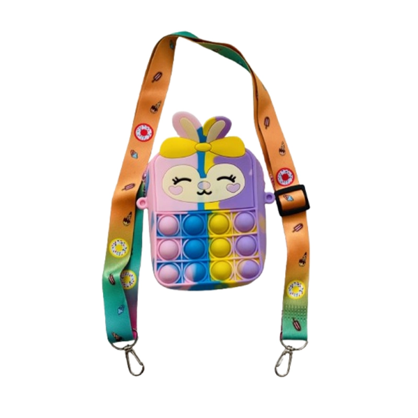 تصویر  کیف پاپیت سیلیکونی طرح خرگوش رنگی