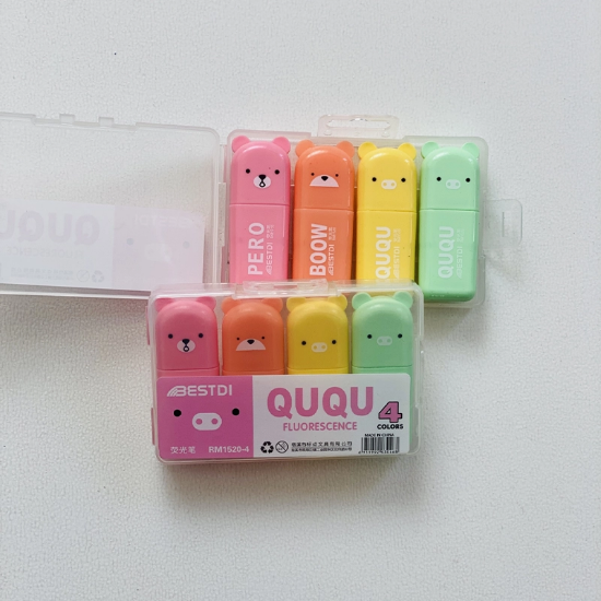 تصویر  هایلایتر QUQU طرح خرس بصورت عددی