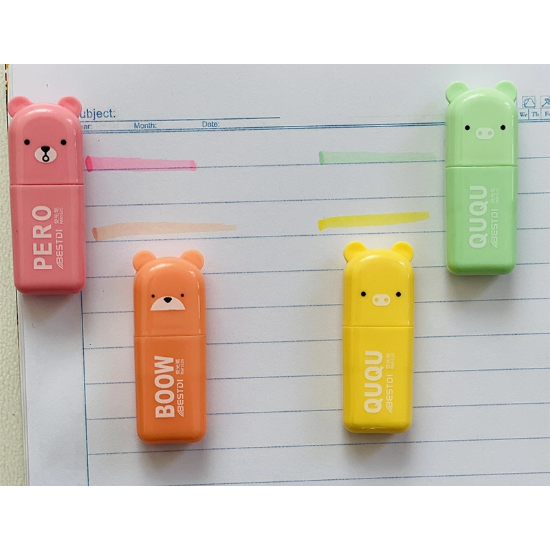 تصویر  هایلایتر QUQU طرح خرس بصورت عددی