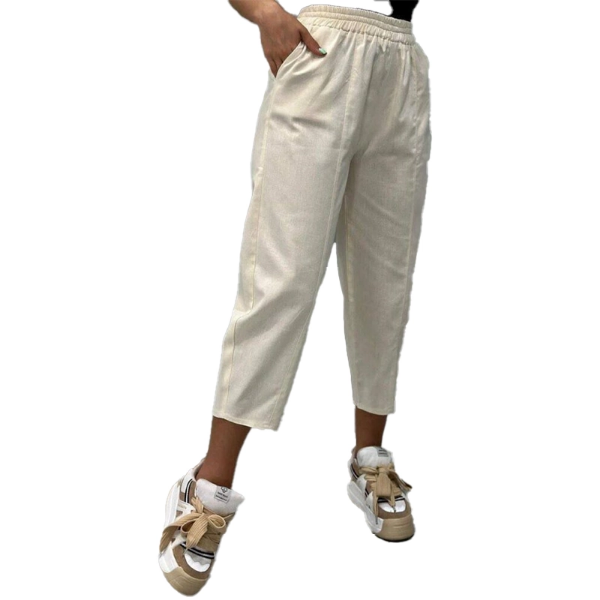 تصویر  شلوار اسلش مام استایل خط اتو – جنس کتان بنگال پاکستانی