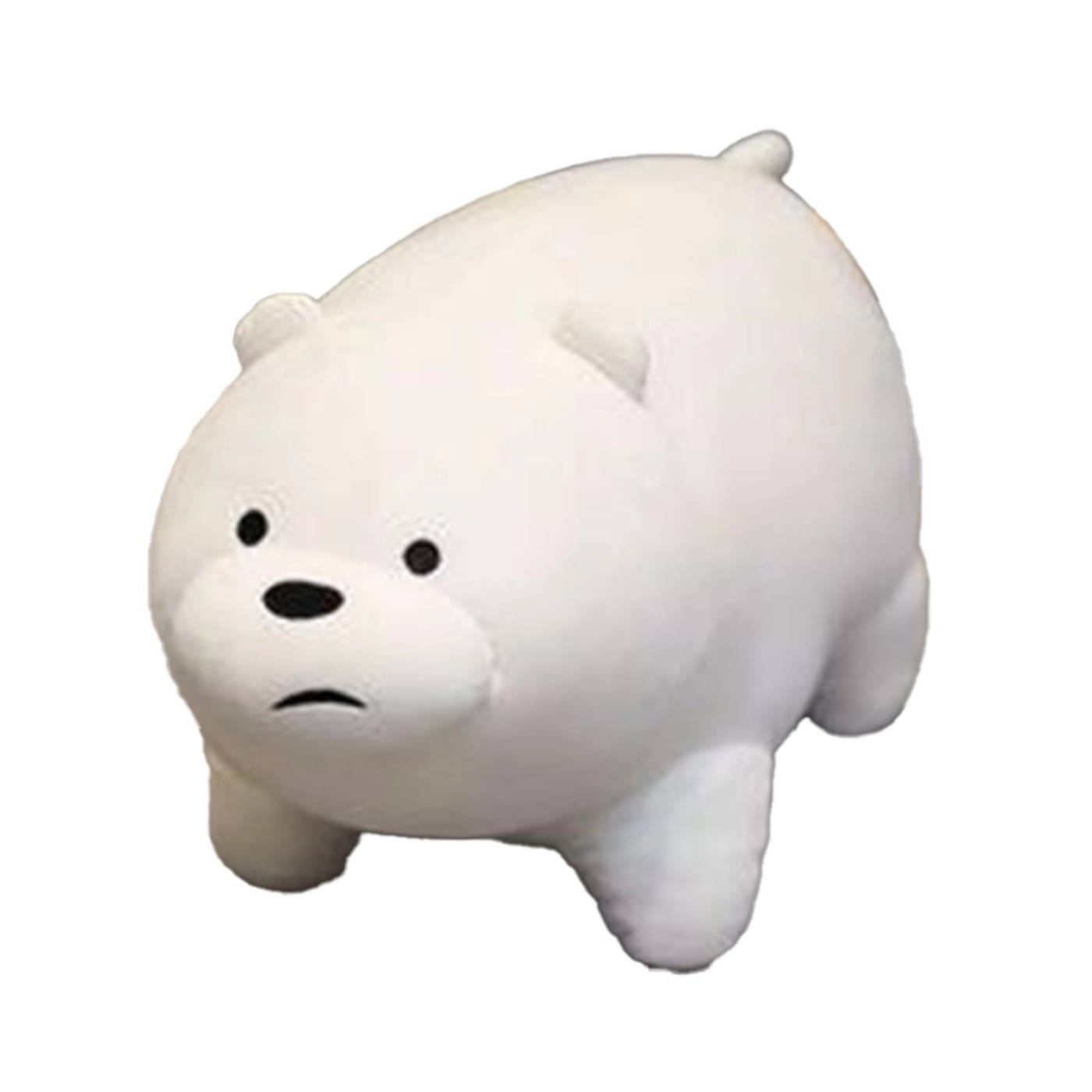 تصویر  عروسک خرس کله‌فندقی سفید نانو پولیشی ۲۵ سانتی‌متری