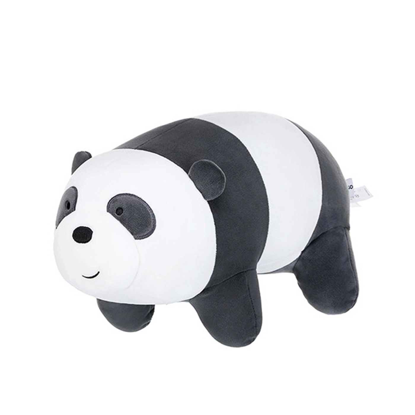 تصویر  عروسک خرس کله‌فندقی سفید مشکی نانو پولیشی ۲۵ سانتی‌متری