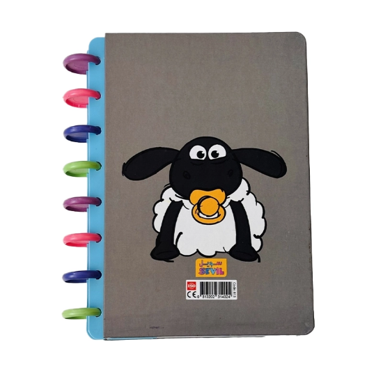 تصویر  دفتر دکمه‌ای ۱۰۰ برگ سویل | برگه جداشونده و قابل تعویض طرح بره ناقلا