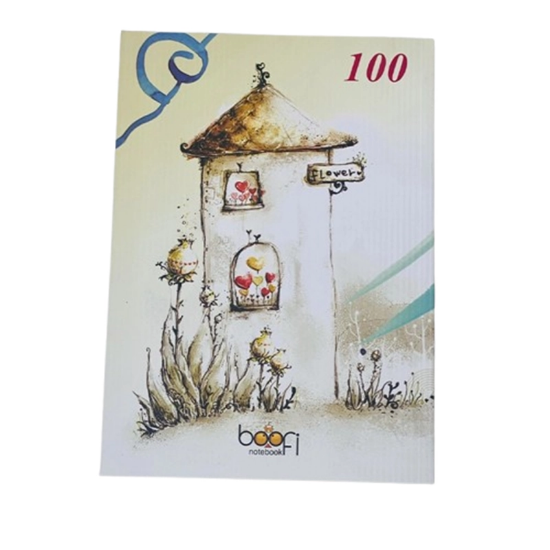 تصویر  دفتر مشق 100 برگ ته چسب برند بوفی