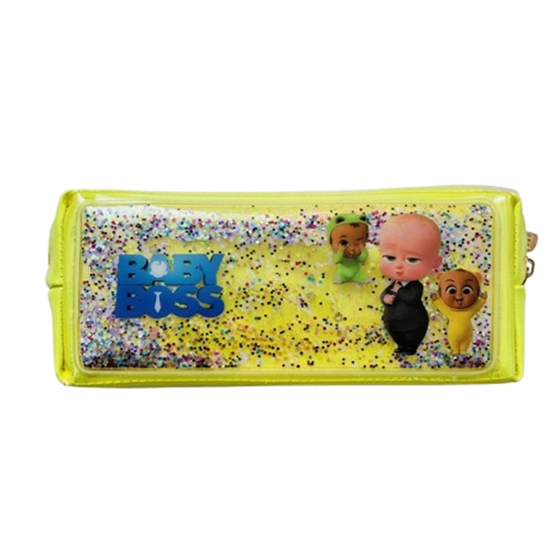 تصویر  جامدادی اکواریومی 2 زیپ طرح بچه رئیس