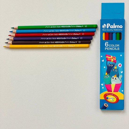 تصویر  مداد رنگی 6 تایی پالمو
