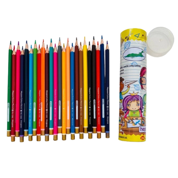 تصویر  مداد رنگی 24 تایی لوله ای هیپو