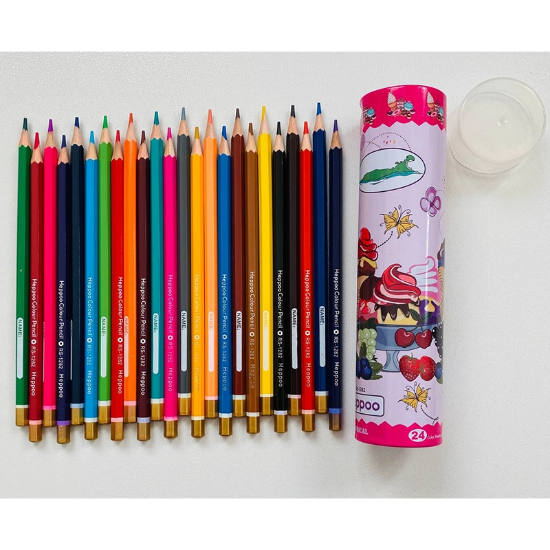 تصویر  مداد رنگی 24 تایی لوله ای هیپو