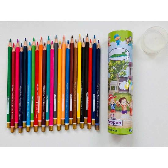 تصویر  مداد رنگی 24 تایی لوله ای هیپو