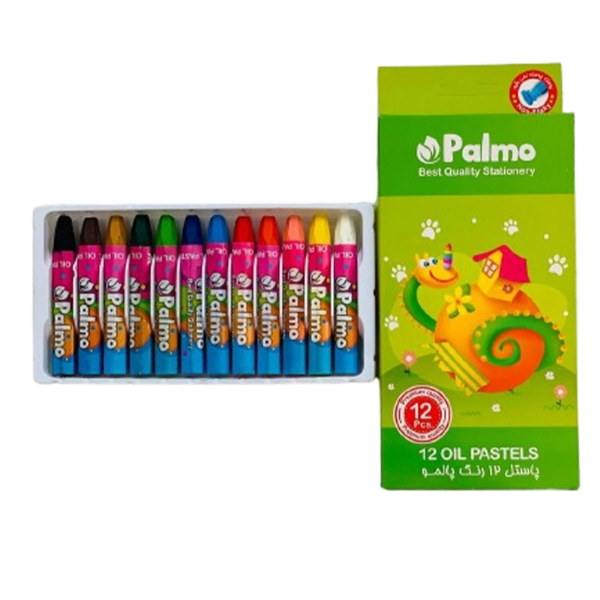تصویر  پاستل (مداد شمعی) 12 تایی پالمو
