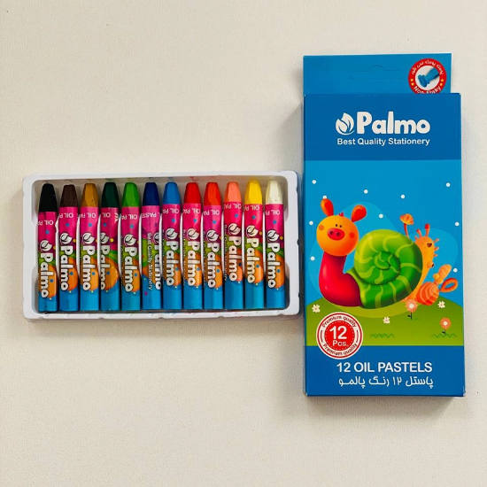 تصویر  پاستل (مداد شمعی) 12 تایی پالمو