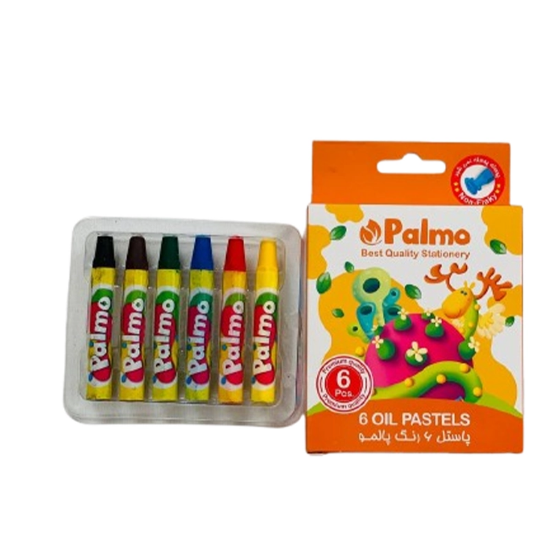 تصویر  پاستل (مداد شمعی) 6 تایی پالمو