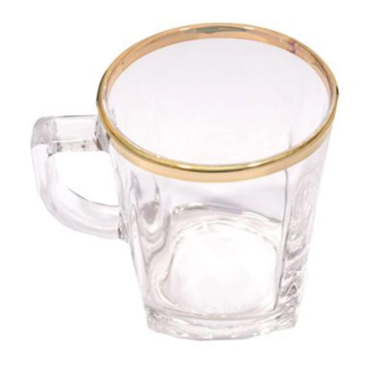 تصویر  لیوان بلینک مکس مدل کار لب طلایی بسته 6 عددی