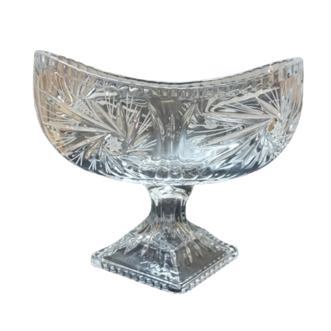 تصویر  کشکول پایه دار بزرگ کریستال مدل خورشیدی