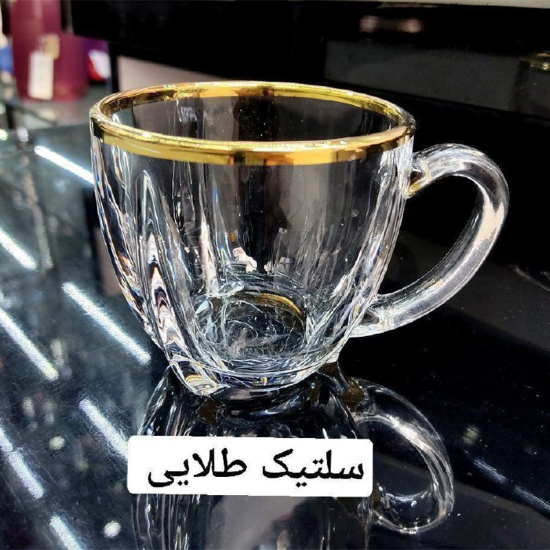 فنجان لب طلا مدل سلتیک بسته 6 عددی
