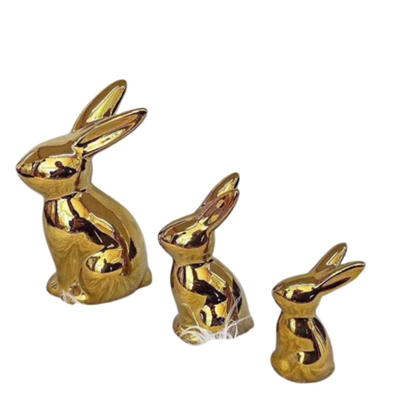 تصویر  خرگوش های آبکاری سرامیکی سه تیکه