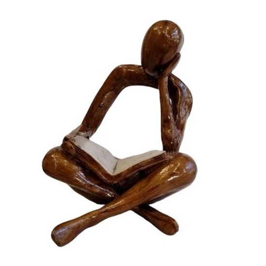 تصویر  مجسمه کتابخوان در دو طرح