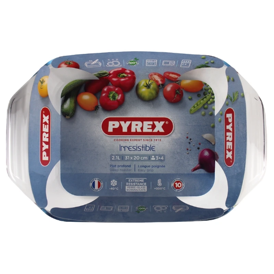 تصویر  تابه پیرکس مدل مستطیل فرانسه 2.1 لیتری