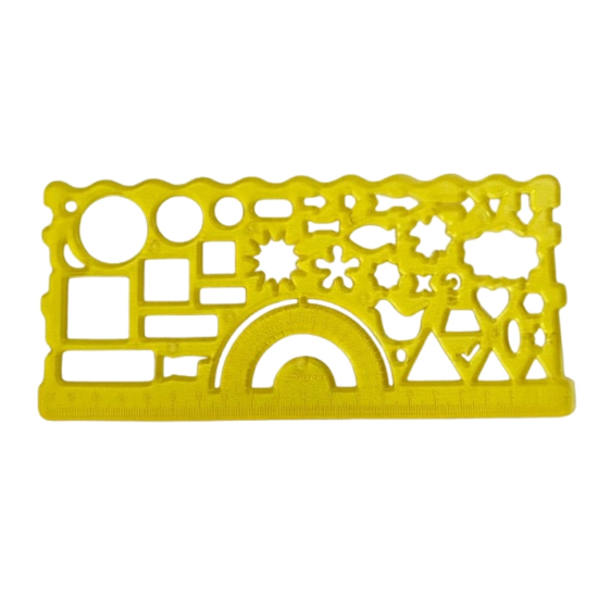 تصویر  خط کش شابلون دار دو عددی اشکال هندسی