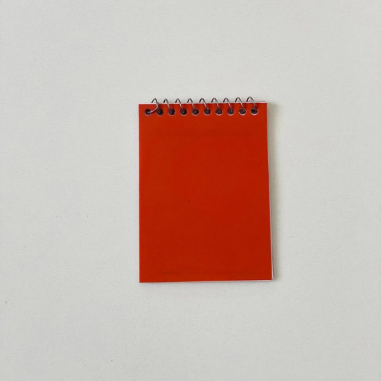 تصویر  دفترچه یادداشت جلد طلقی رنگی (فنر بالا) 8*12 سانتی متر