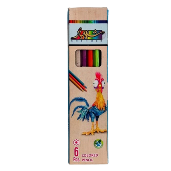 تصویر  مداد رنگی 6 تایی شهباز