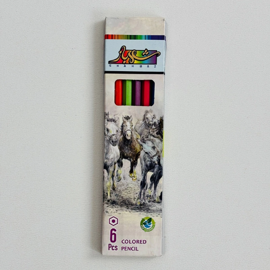 تصویر  مداد رنگی 6 تایی شهباز