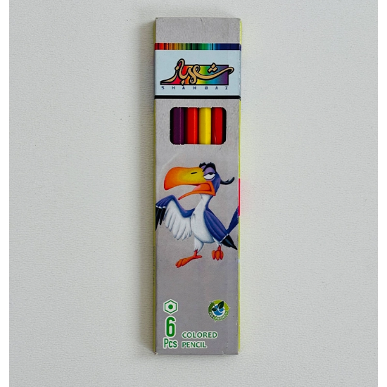 تصویر  مداد رنگی 6 تایی شهباز