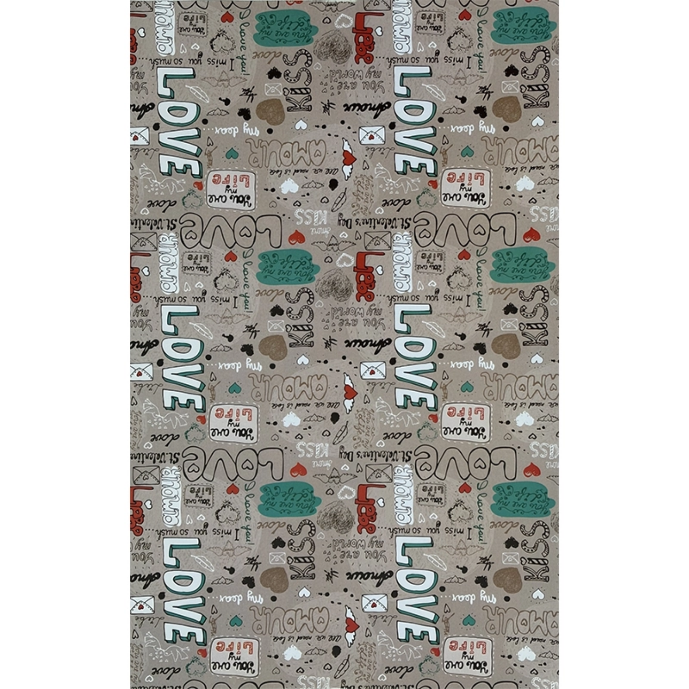 تصویر  کاغذ کادو فانتزی مدل لاو طرح 1