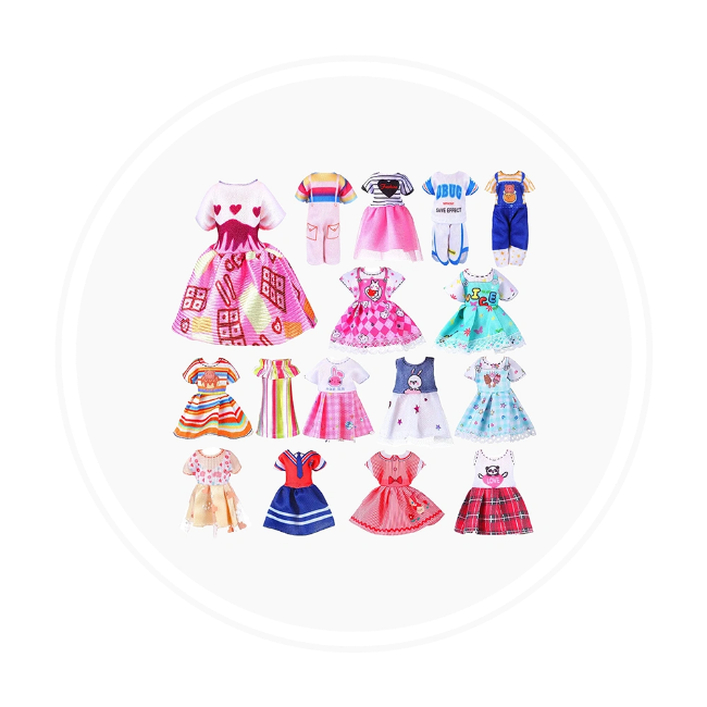 تصویر برای دسته  لباس های عروسک