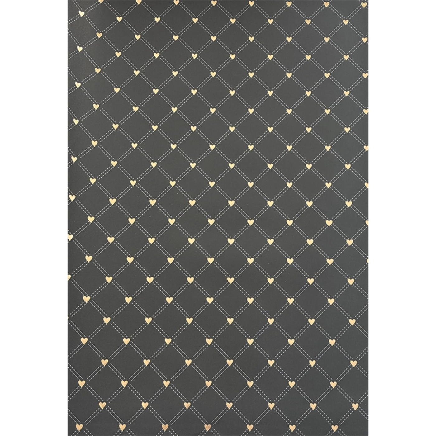 تصویر  کاغذ کادو طلاکوب قلبی مشکی(۵ برگ)