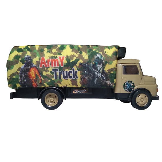 تصویر  ماشین بازی مدل کامیون جنگی چادرآبی