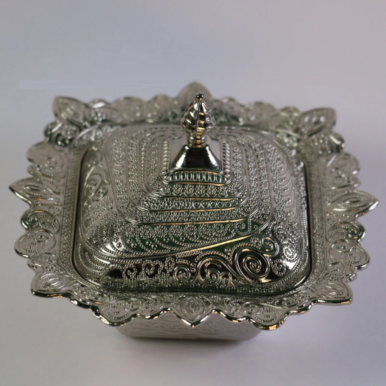 تصویر  قندان فلزی مربعی بزرگ