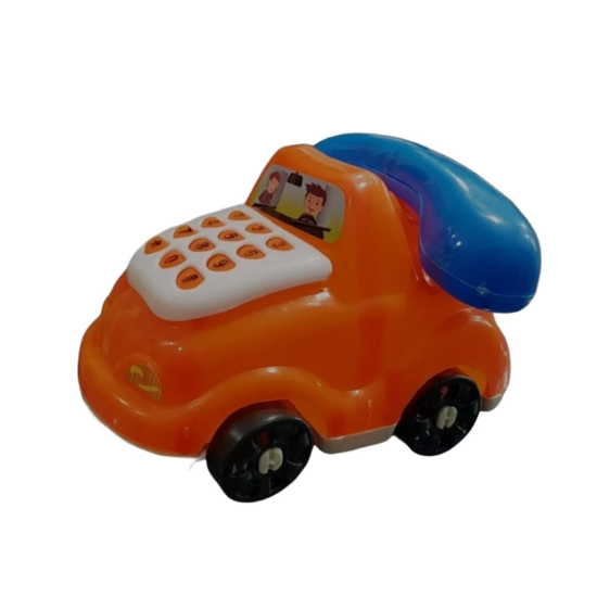 تصویر  اسباب بازی تلفن ماشینی چرخ دار رنگی
