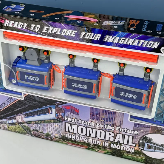 تصویر  اسباب بازی قطار مونوریل بزرگ 3 واگن 86 تکه