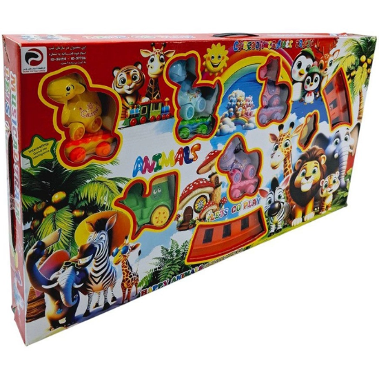 تصویر  اسباب بازی قطار موزیکال پارس چراغدار حیوانات