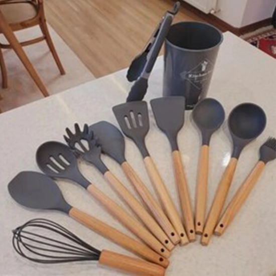 تصویر  ست کفگیر و ملاقه ۱۲ پارچه سیلیکونی