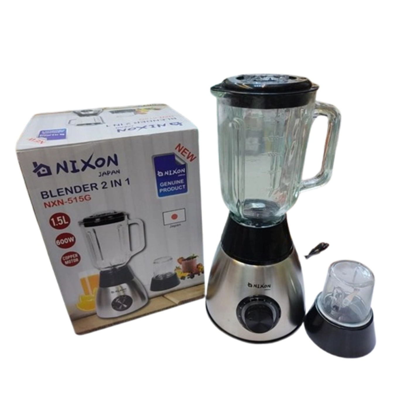 آسیاب مخلوط کن مخزن شیشه ای 1.5لیتری 600وات مدل 515G
