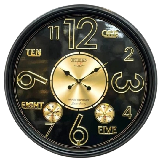 تصویر  ساعت دیواری سیتی زن LS Plus سه زمانه سایز ۶۵ سانت