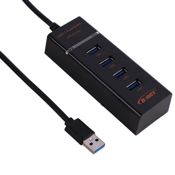هاب 4 پورت USB 2.0 دی نت مدل DT-423 طول 30 سانتی متر