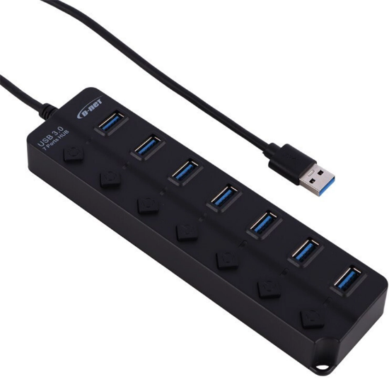 تصویر  هاب 7 پورت USB 3.0 دی نت DT-480 کلید دار