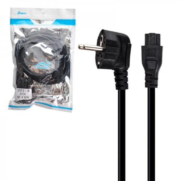 تصویر  کابل برق 3 پین لپ تاپ 0.75*3 دی تک (DTECH) طول 1.5 متر مدل 20130