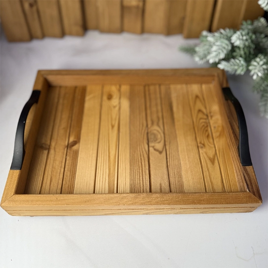 سینی چوب ترمو دسته دار و پایه دار زیبا و شیک اندازه 35در25