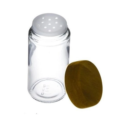 تصویر  جا ادویه 6تایی با درب چوبی تیره (آکاسیا) یدک استند جا ادویه ای گردان لونا وود