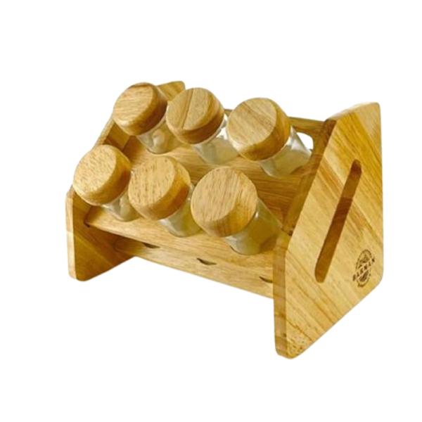 تصویر  جا ادویه ای ۶ پارچه پانیز با استند چوبی Aroos Novin